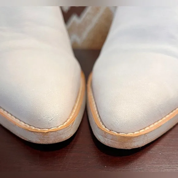 Free People Suede Leather Cutout Ankle Boots Size 9.5 Western Coastal Cowgirl - Picture 15 of 16